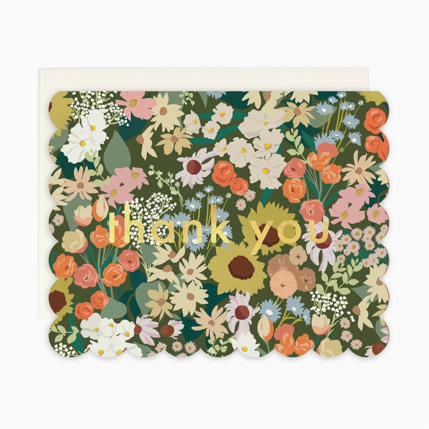 Flower Market Scallop - Blank Card