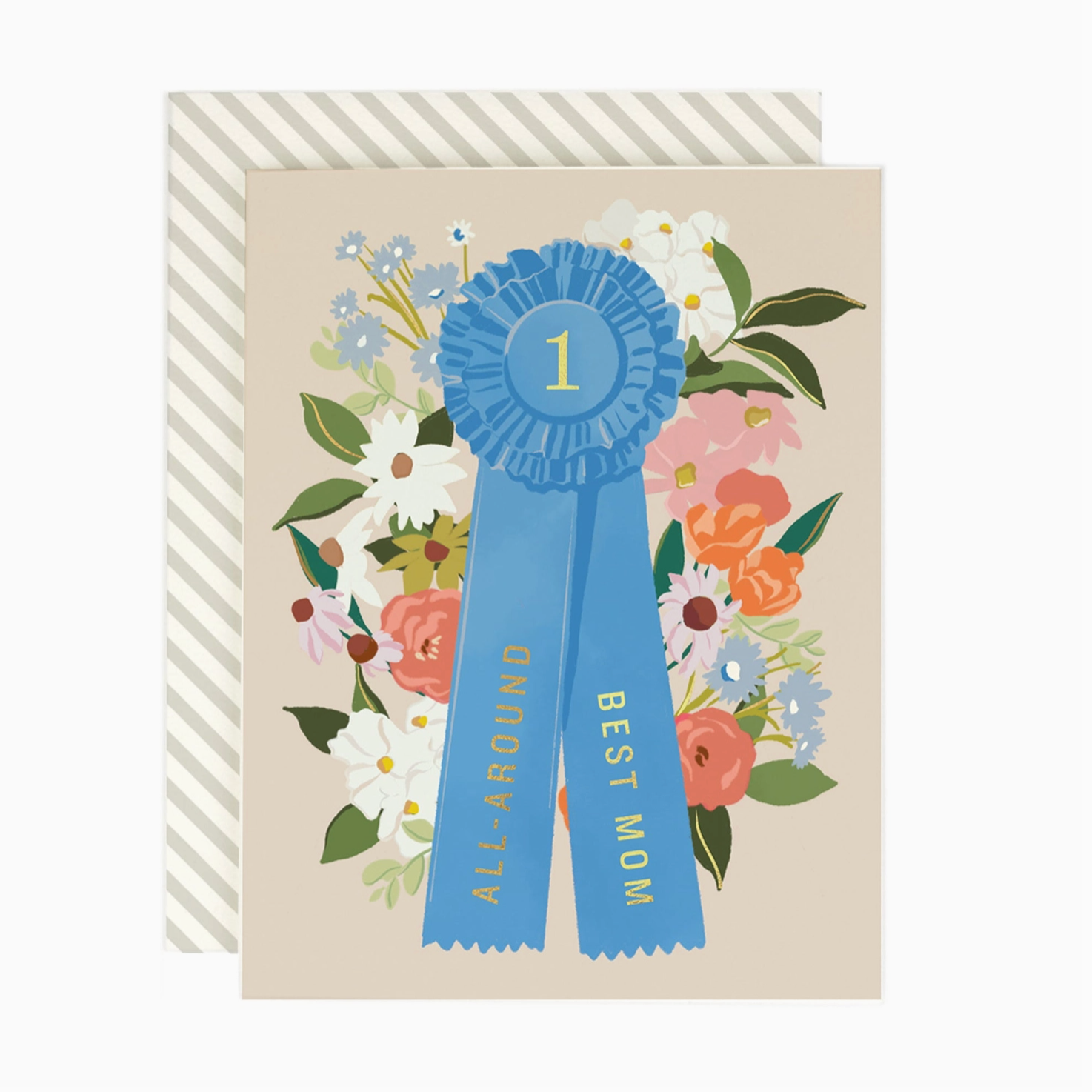 Mom Ribbon - Blank Greeting Card
