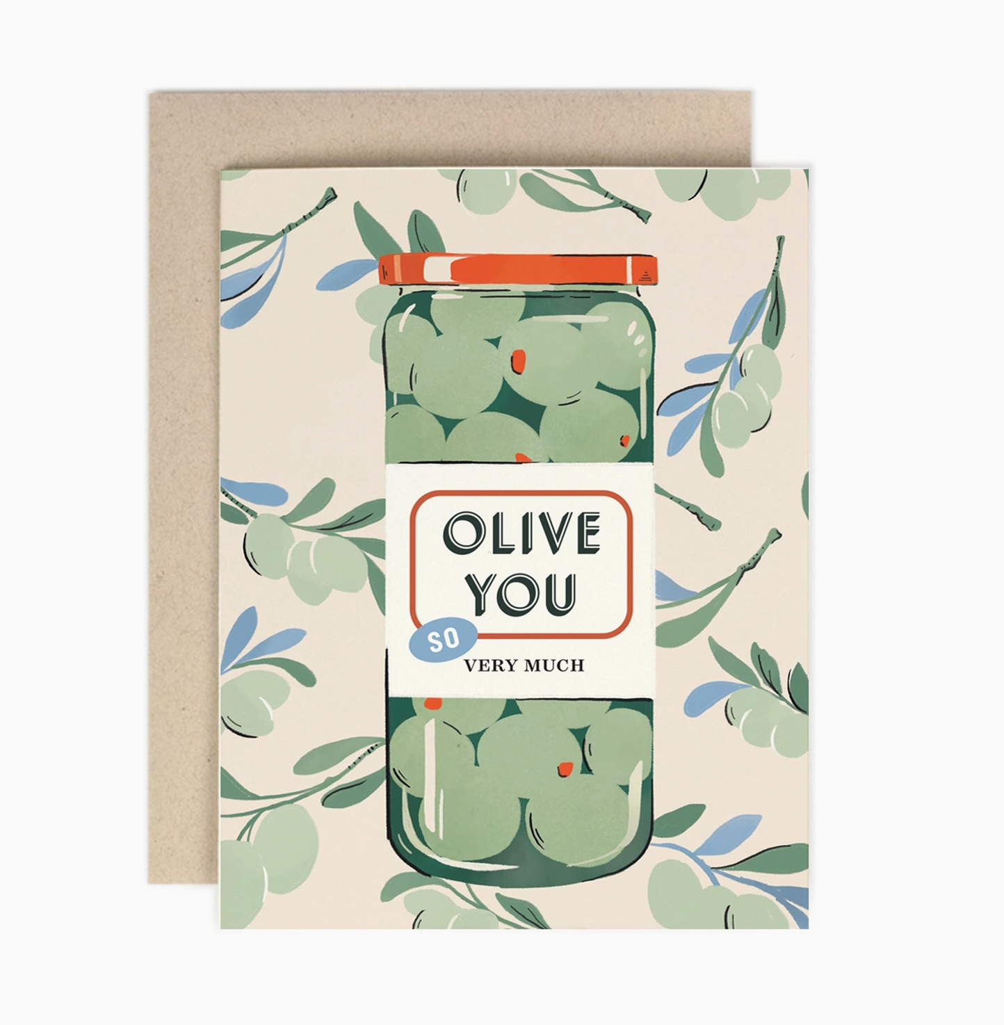 Olive You - Blank Greeting Card