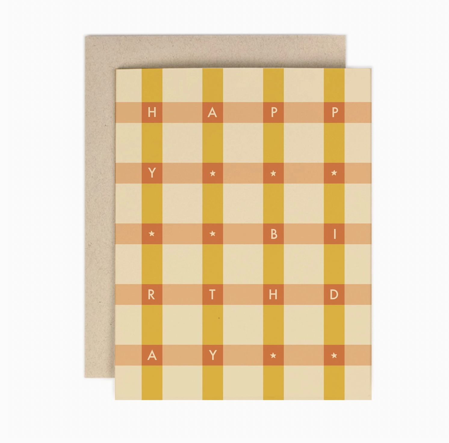 Birthday Golden Check - Blank Greeting Card