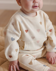 Waffle Sweater Set || Confetti Hearts, Quincy Mae