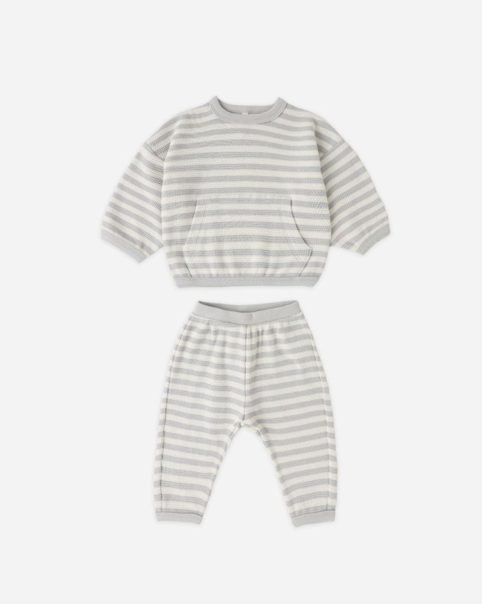 Waffle Sweater Set || Sky Stripe