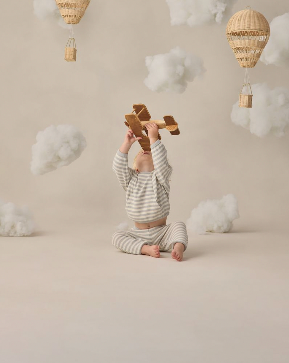 Waffle Sweater Set || Sky Stripe