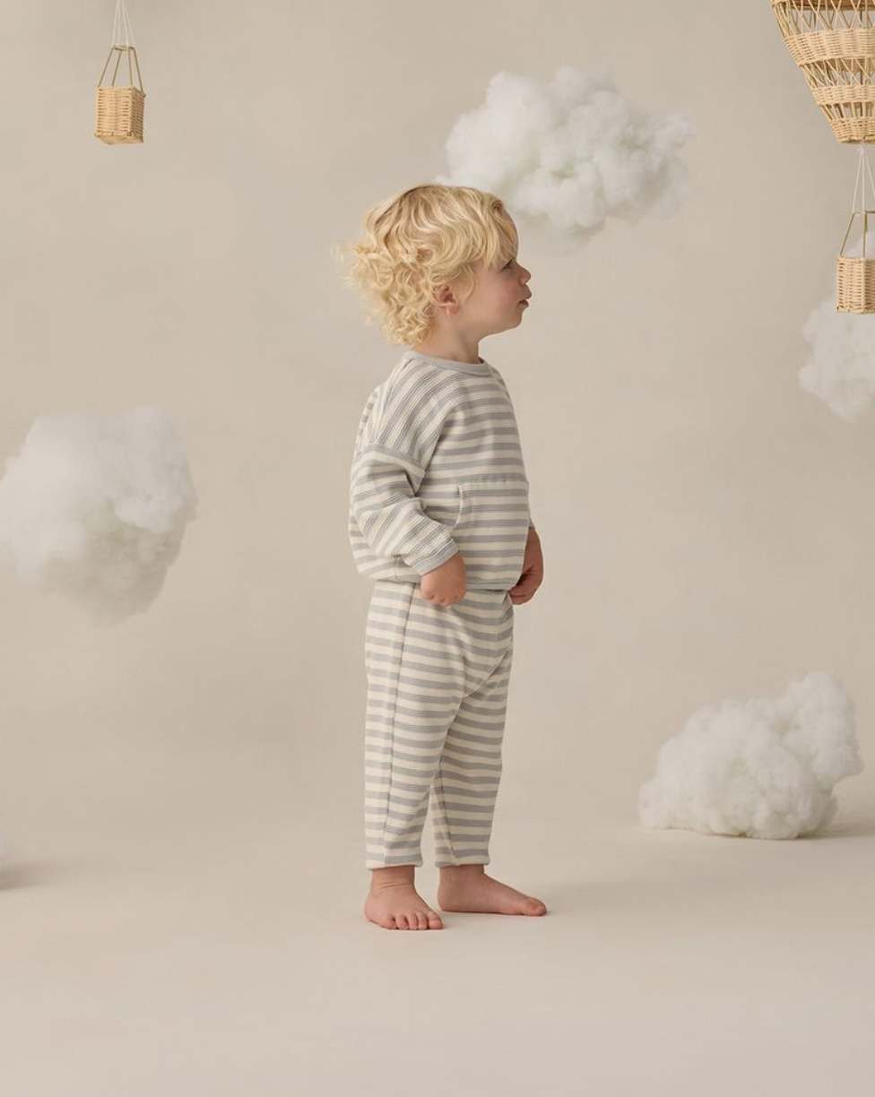 Waffle Sweater Set || Sky Stripe
