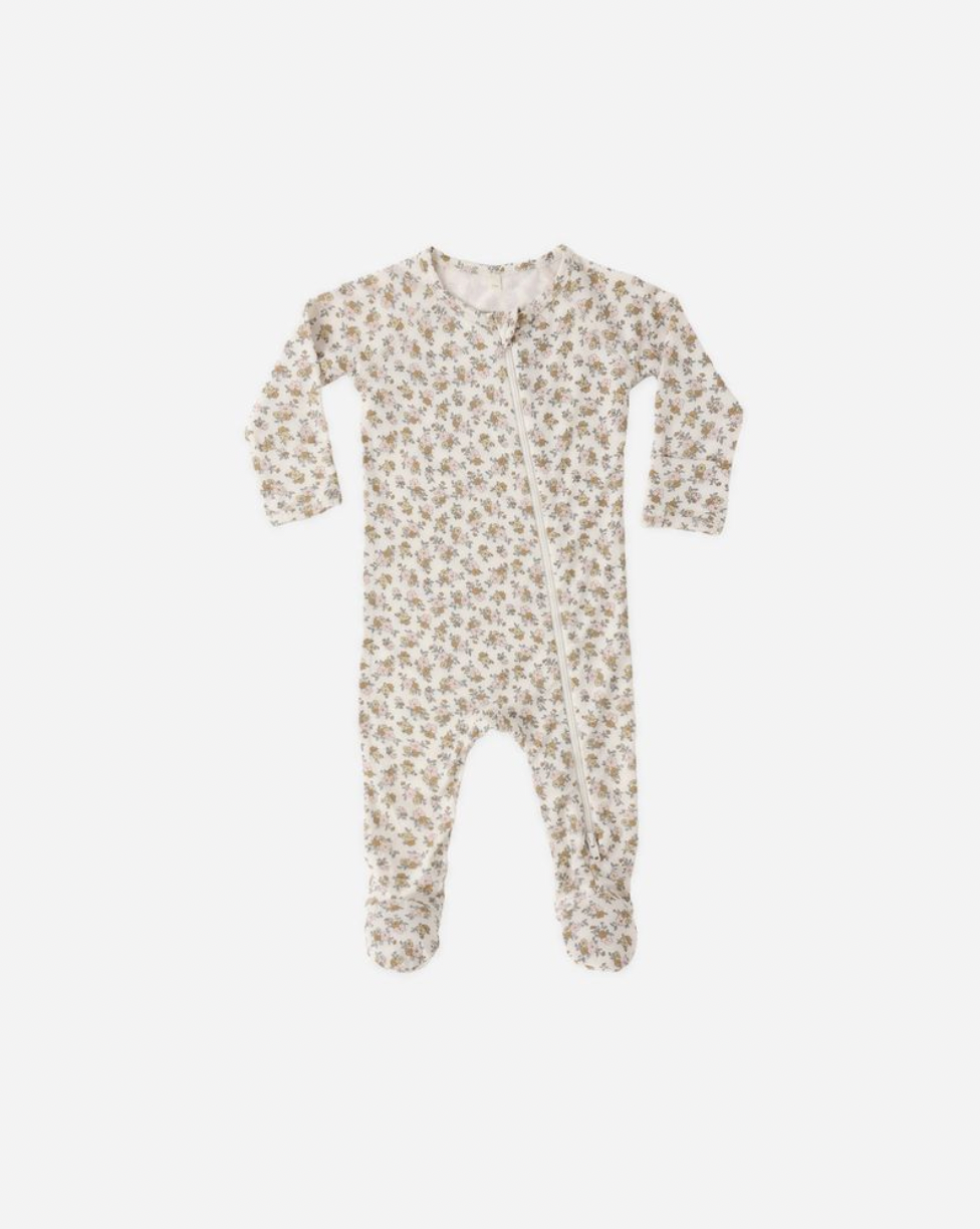 Bamboo Zip Footie || Wildflower, Quincy Mae