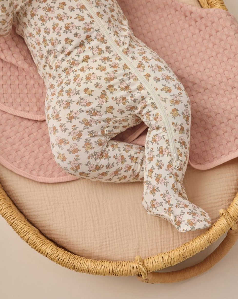 Bamboo Zip Footie || Wildflower, Quincy Mae