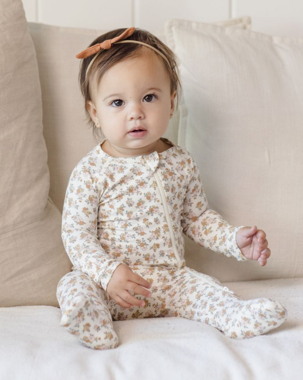 Bamboo Zip Footie || Wildflower, Quincy Mae