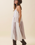 Patchwork Tiered Midi Dress