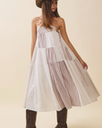 Patchwork Tiered Midi Dress
