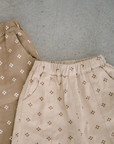 Kids Pattern Drop Crotch Pant - Beige