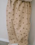 Kids Pattern Drop Crotch Pant - Beige