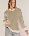 Rib Knit Color Contrast Sweater