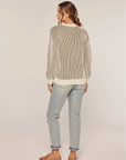 Rib Knit Color Contrast Sweater