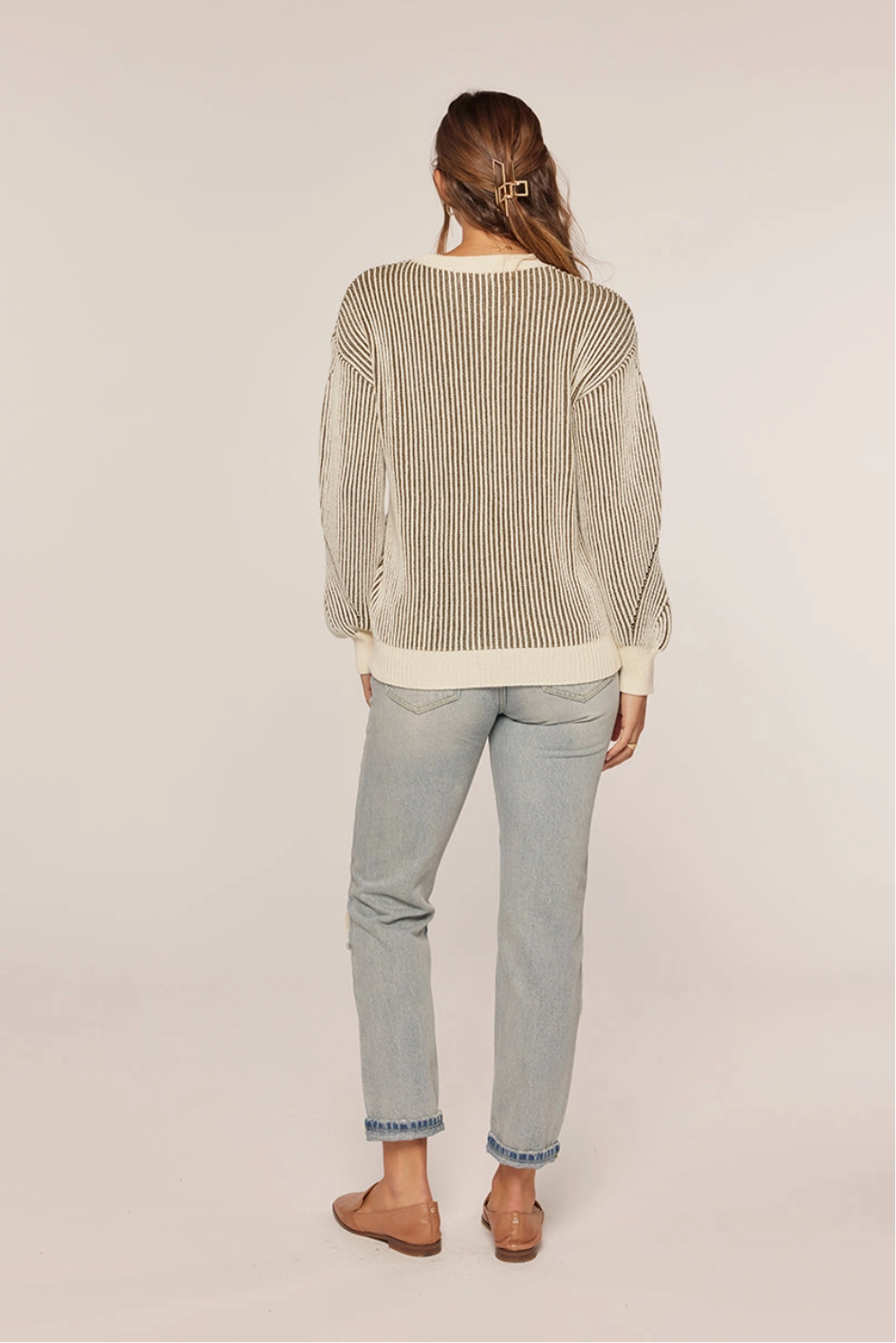 Rib Knit Color Contrast Sweater