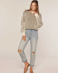 Rib Knit Color Contrast Sweater