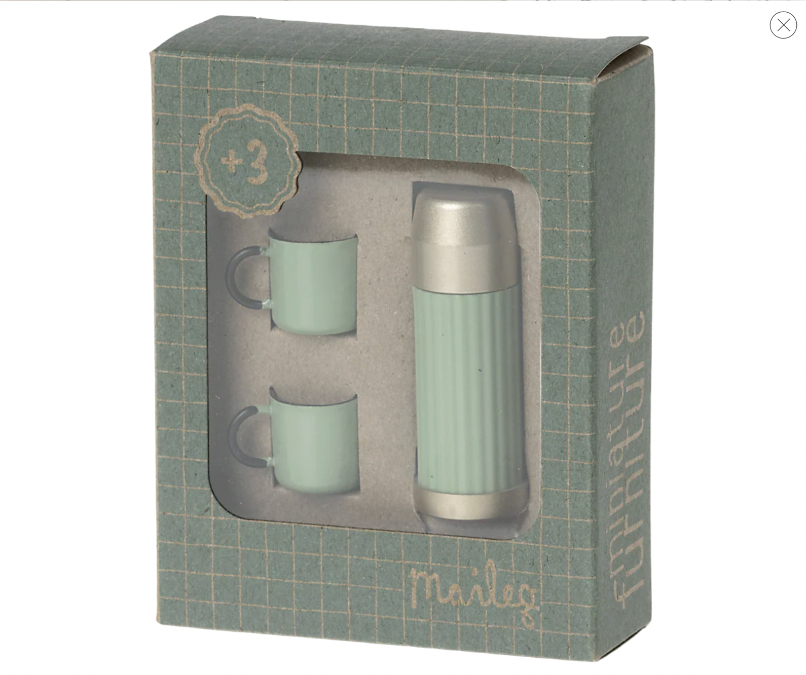 Thermos and cups, Mouse - Mint Maileg