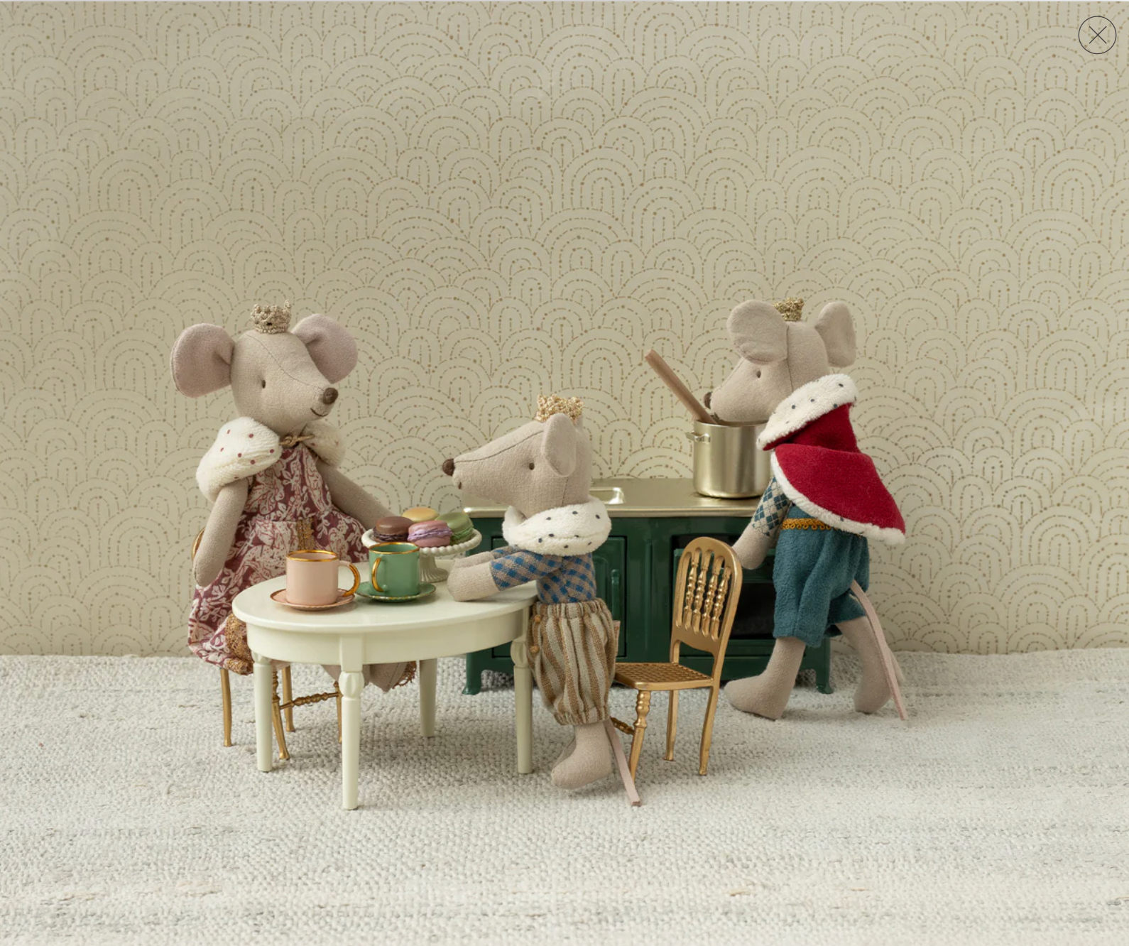 Vintage dining table, Mouse - Off white, Maileg