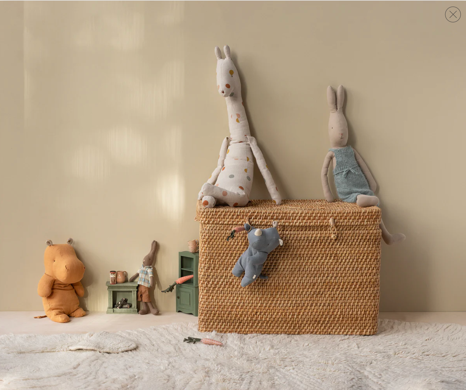 Rhino, Small - Dusty blue, Maileg