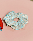 Sky Floral Scrunchie