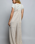 Vintage Floral Knit Contrast Pocket Jogger Overalls