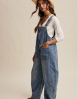 Western Wide-Leg Denim Overalls