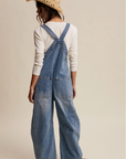 Western Wide-Leg Denim Overalls