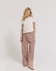 Relaxed Fit Eyelet Pants - Dusty Rose