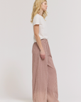 Relaxed Fit Eyelet Pants - Dusty Rose