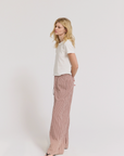 Relaxed Fit Eyelet Pants - Dusty Rose