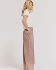 Relaxed Fit Eyelet Pants - Dusty Rose