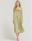 Crinkle Column Dress - in Spray Green