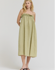 Crinkle Column Dress - in Spray Green