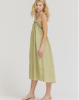 Crinkle Column Dress - in Spray Green