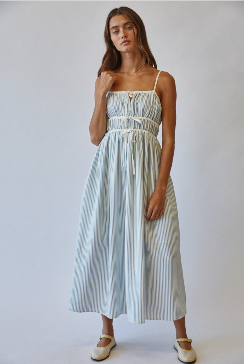 Dune Striped Midi Sundress