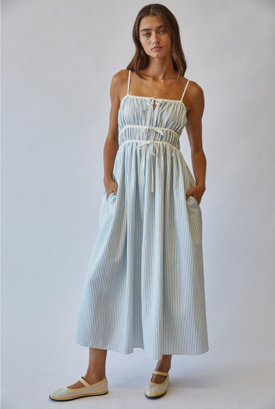 Dune Striped Midi Sundress