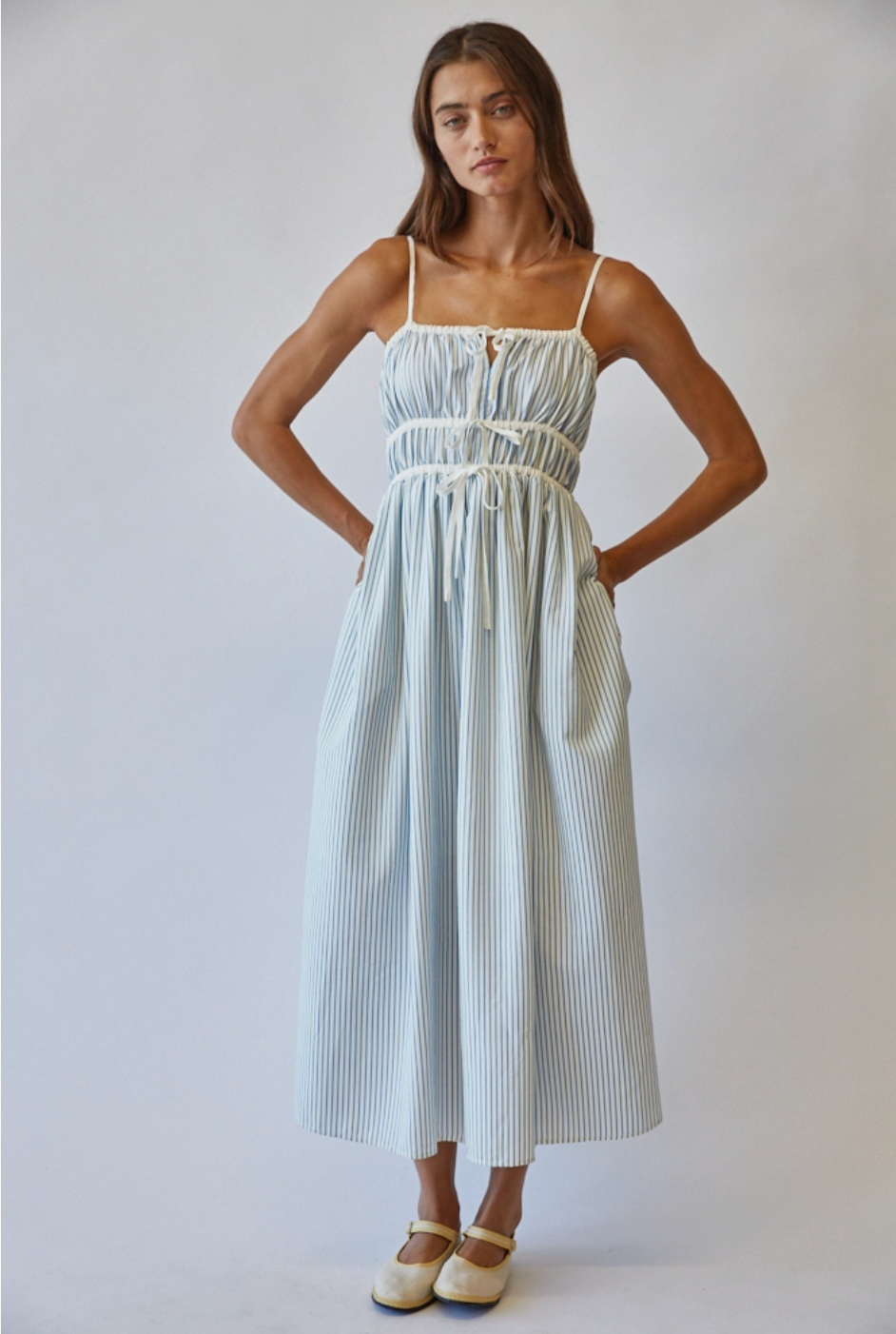 Dune Striped Midi Sundress