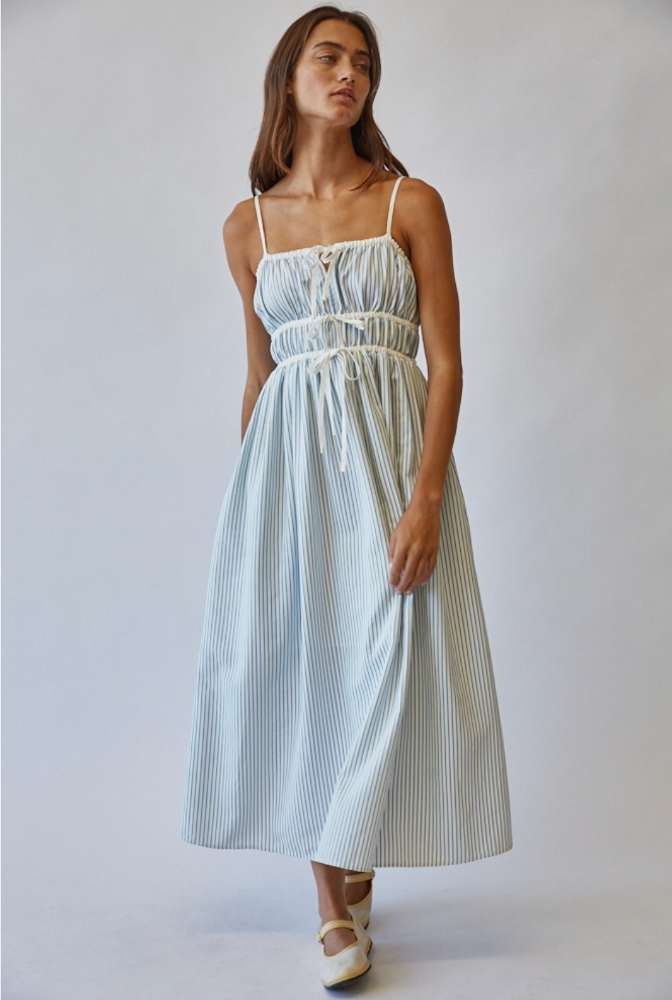 Dune Striped Midi Sundress