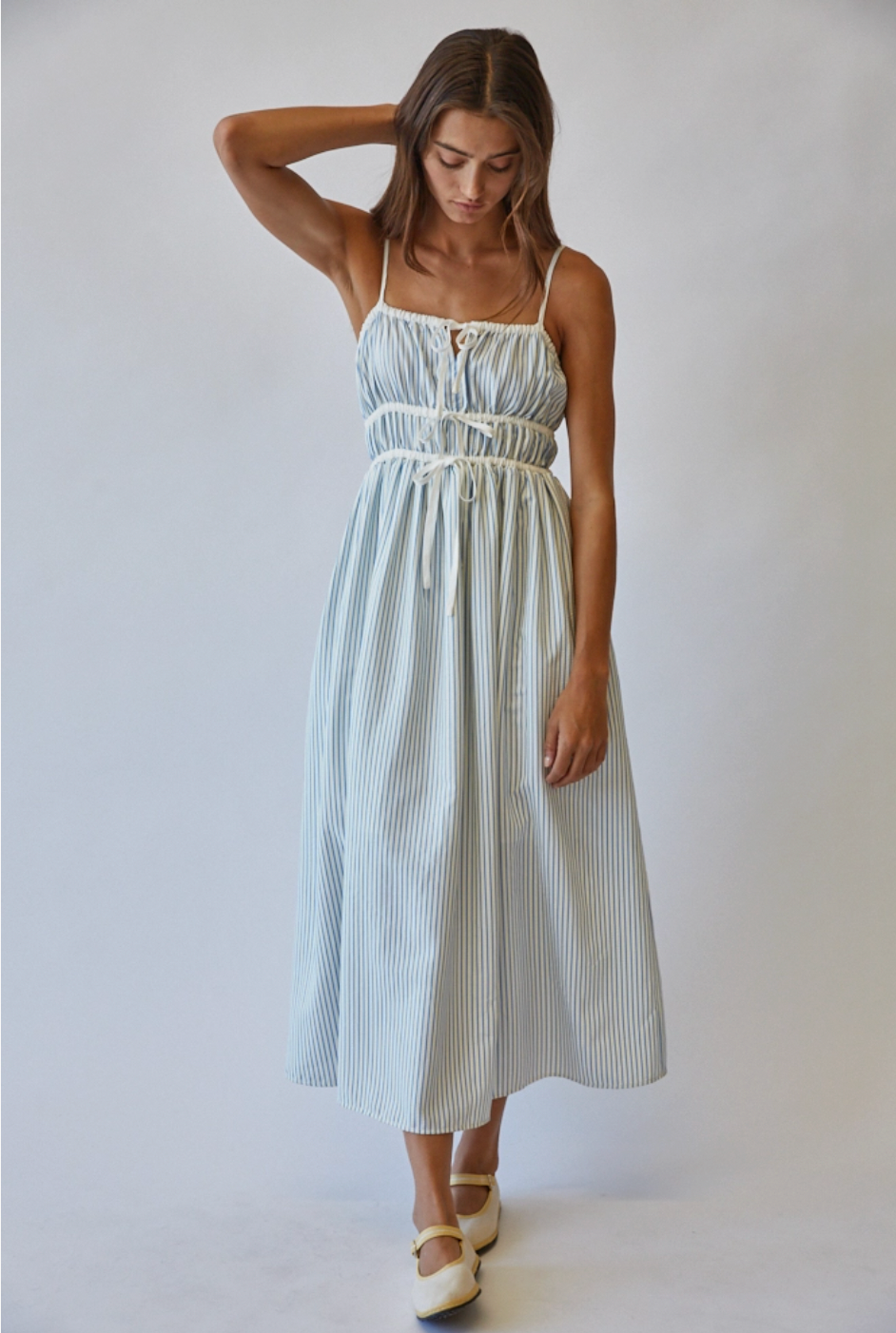 Dune Striped Midi Sundress
