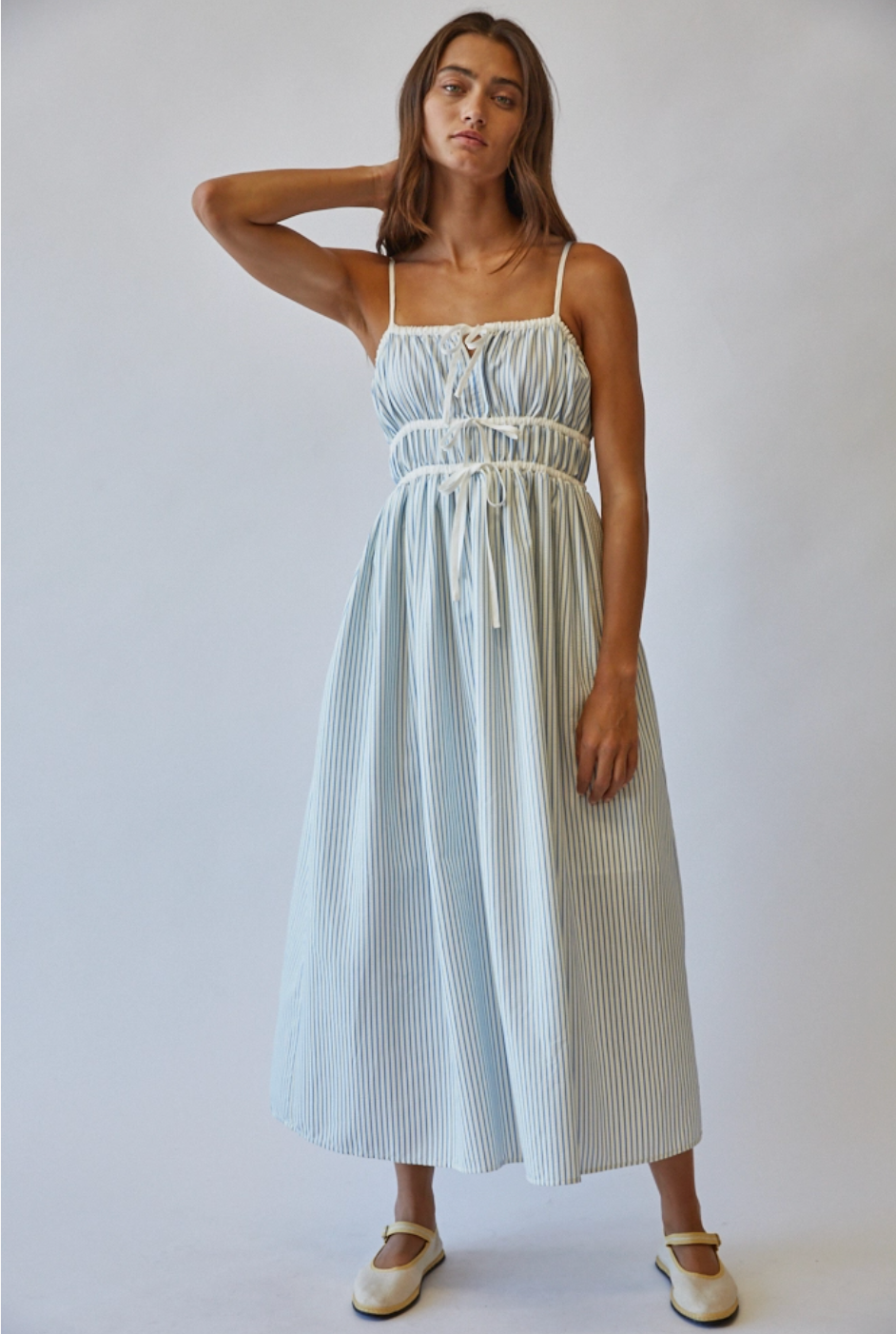 Dune Striped Midi Sundress