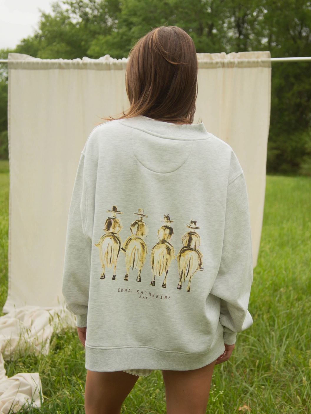 Cowtown Cowboys Mockneck X Emma Katherine Art (Front + Back)