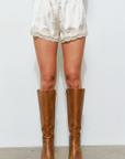 Isla Lace Trim Satin Shorts