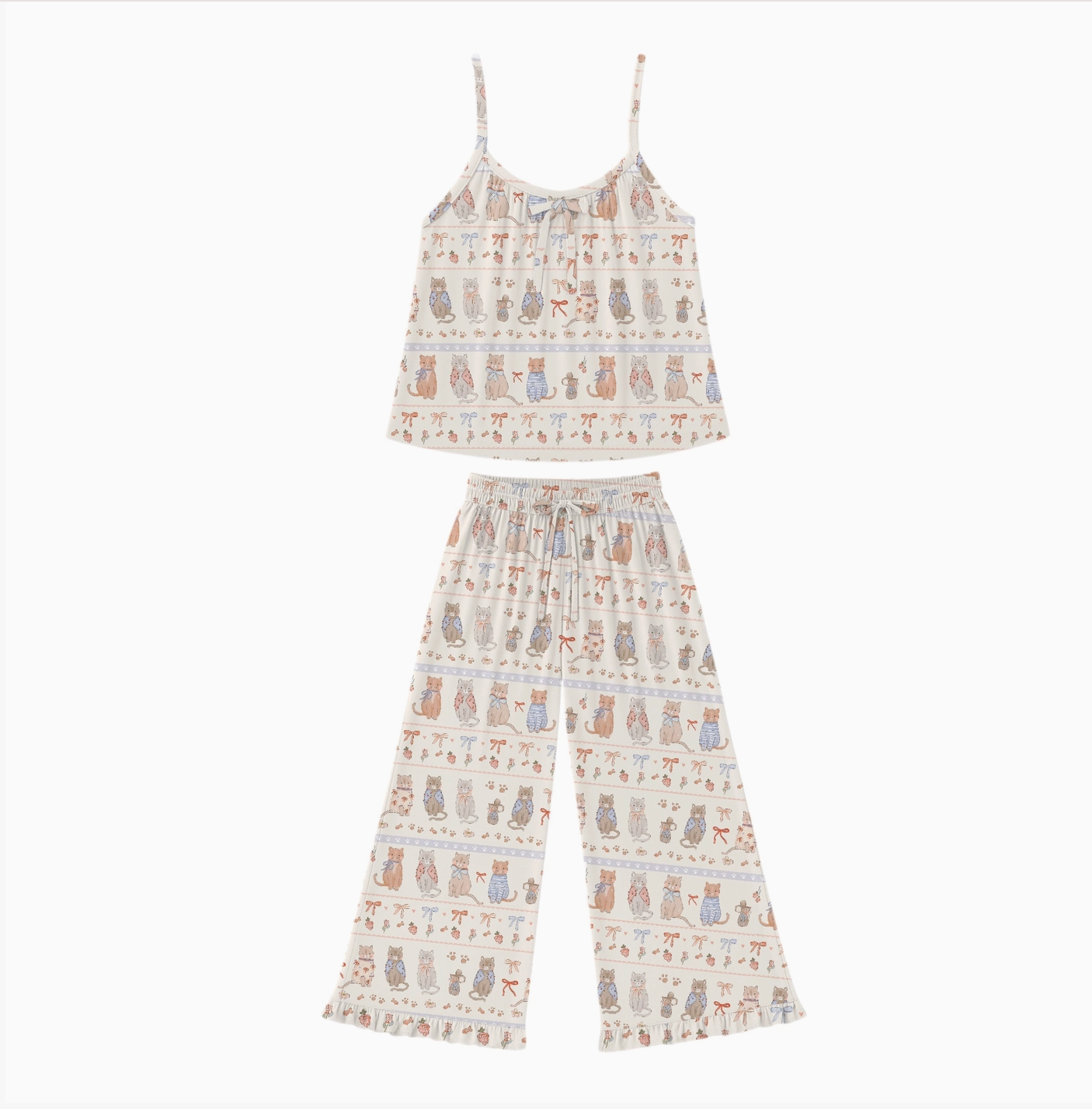 Laney Baby : Bows and Whiskers Women's Ruffle Bamboo Set