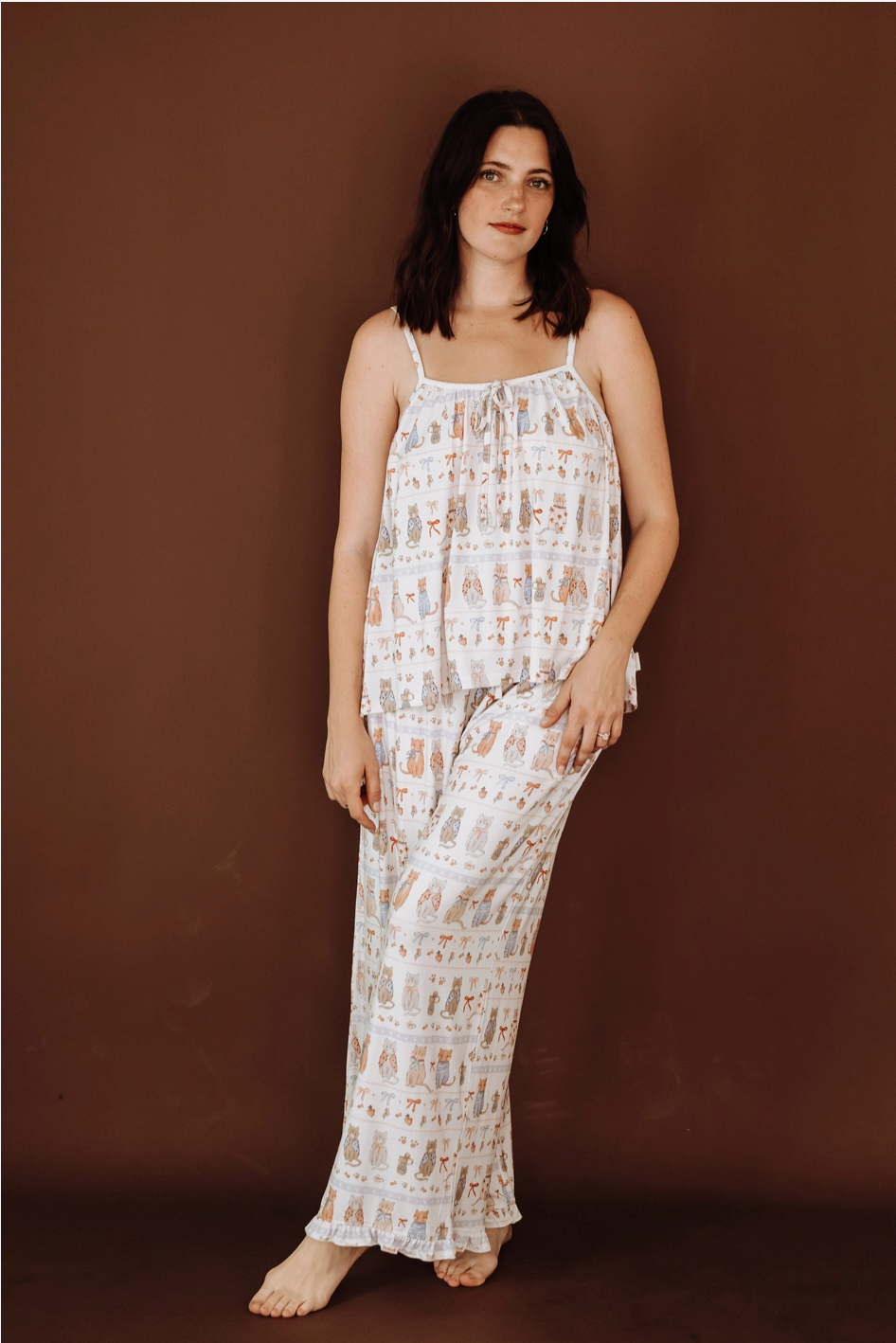 Laney Baby : Bows and Whiskers Women's Ruffle Bamboo Set
