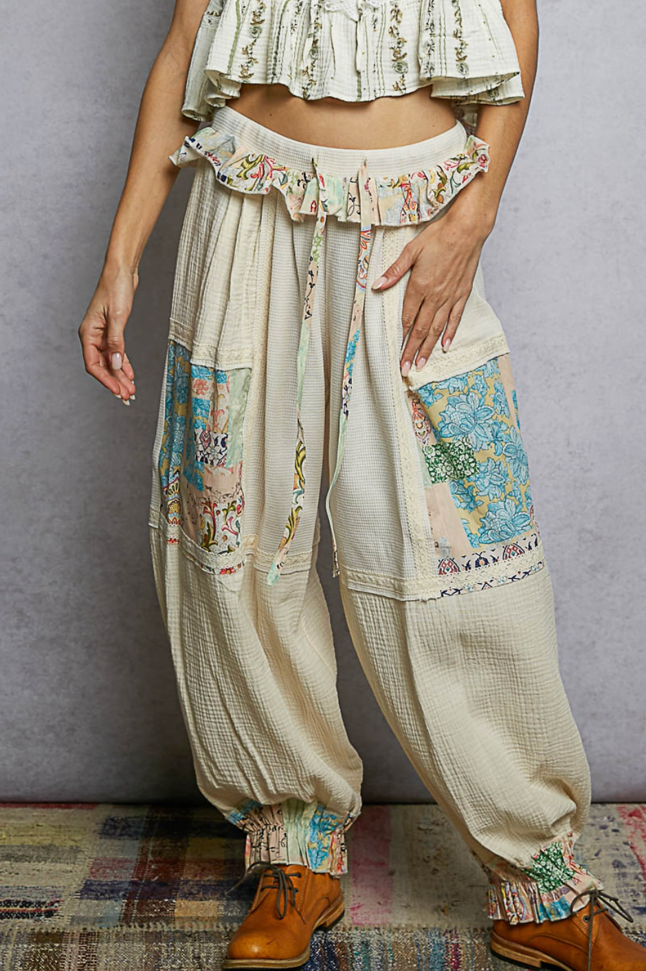 Zayda Ruffle Knit Jogger Pants
