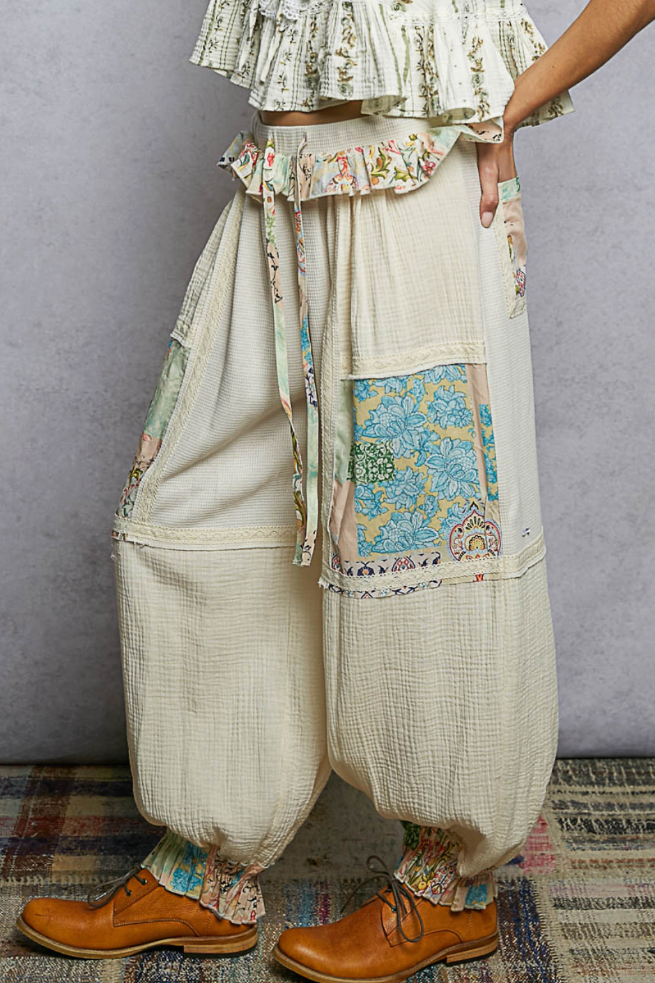 Zayda Ruffle Knit Jogger Pants