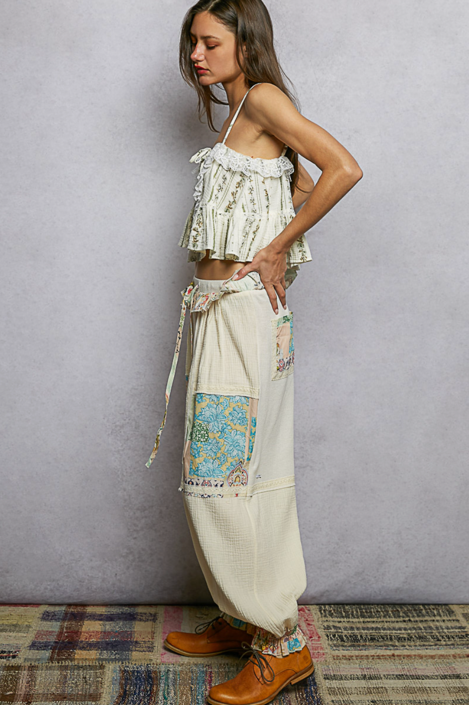 Zayda Ruffle Knit Jogger Pants