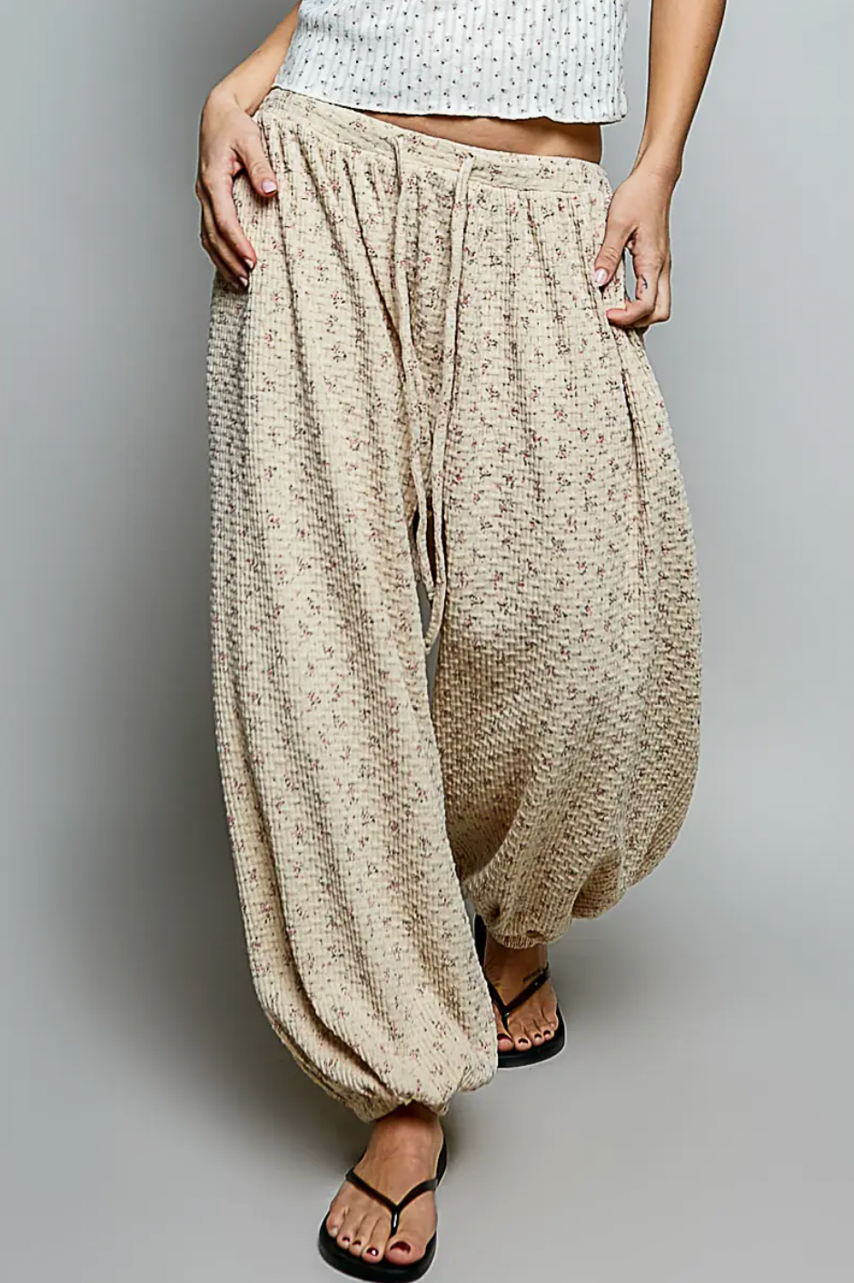 Maggie Textured Knit Balloon Jogger Pants