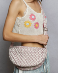 Lightweight Quilted Cross Body Saddle Bag