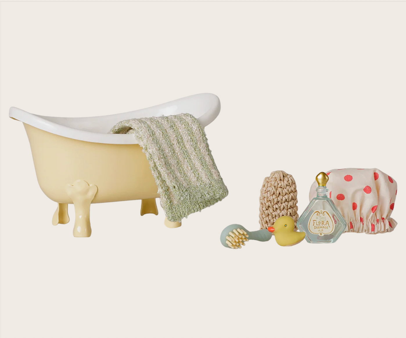 PRE ORDER Bathtub set, Mouse - Yellow Maileg