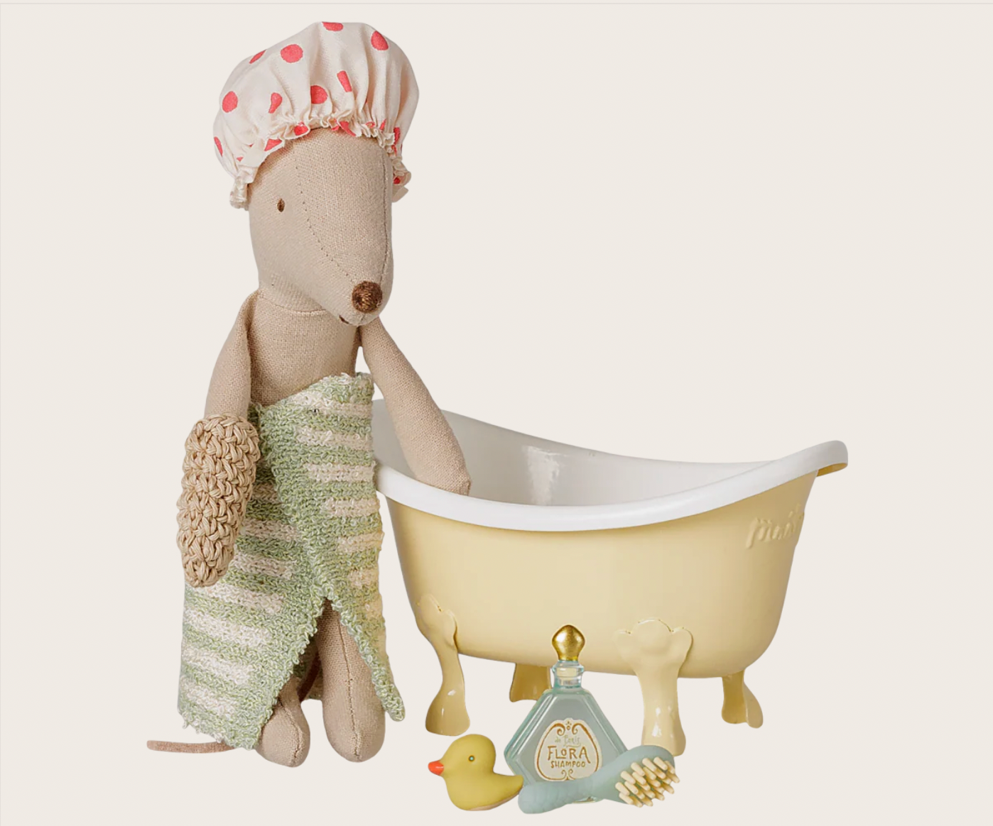 PRE ORDER Bathtub set, Mouse - Yellow Maileg